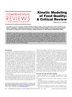 Kinetic Modeling of Food Quality: A Critical Review