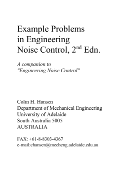 Example Problems in engineering noise control