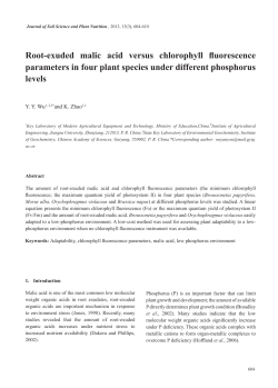 Root-exuded malic acid versus chlorophyll fluorescence parameters
