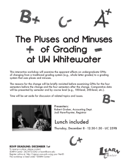 The Pluses and Minuses of Grading at UW Whitewater
