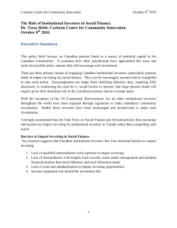 The Role of Institutional Investors in Social Finance