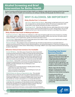CDC`s Alcohol Screening and Brief Intervention for Better Health