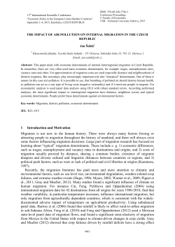 The Impact of Air Pollution on Internal migration in the Czech Republic