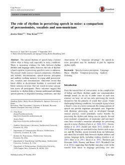 The role of rhythm in perceiving speech in noise: a