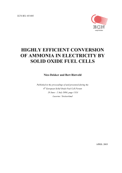 highly efficient conversion of ammonia in electricity by solid oxide
