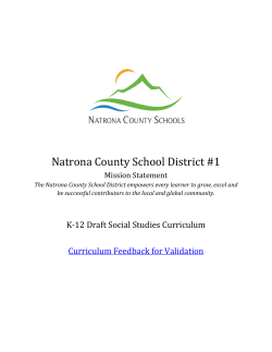 Social Studies Draft Curriculum - Natrona County School District