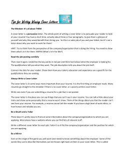 Tips for Writing Winning Cover Letters