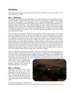 Introduction Day 1 - Departure Day 2 &ndash; Mt Etna