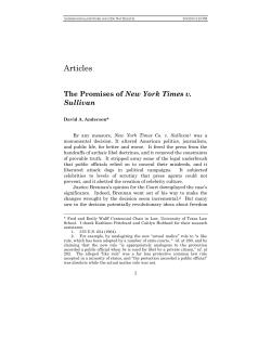 The Promises of New York Times v. Sullivan