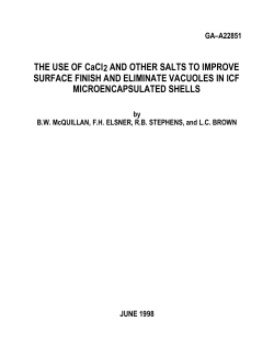 THE USE OF CaCl2 AND OTHER SALTS TO IMPROVE SURFACE