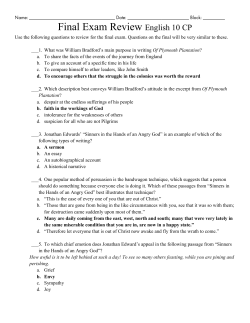 Final Exam Review English 10 CP