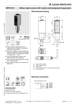 Dimensioned drawing Electrical connection HRTR 53 V Reflect. light