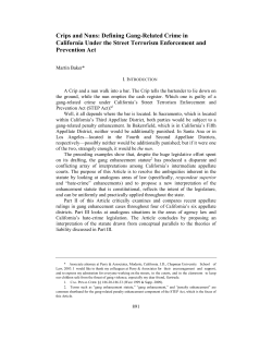 Crips and Nuns Defining Gang&mdash;Related Crime in California under