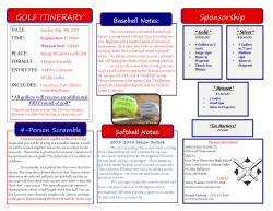 GOLF ITINERARY Sponsorship