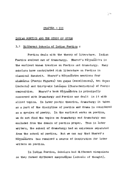 CHAPTER " I I I INDIAN POETICS AND THE STUDY OF STYLE 3.1