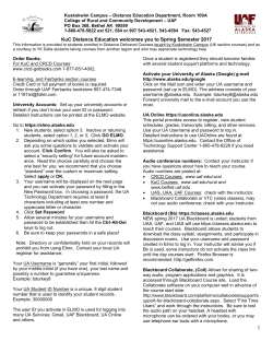 KuC Distance Education welcomes you to Spring Semester 2017