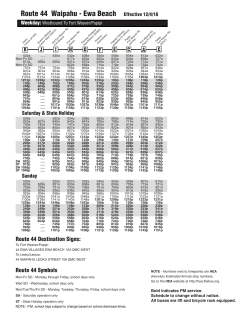Route 44 Waipahu - Ewa Beach Effective 12/4/16