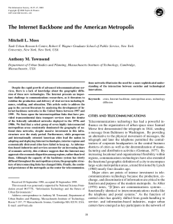 The Internet Backbone and the American Metropolis