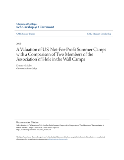 A Valuation of US Not-For-Profit Summer Camps with a Comparison