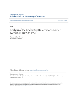 Analysis of the Rocky Boy Reservation`s Border Formation 1885 to
