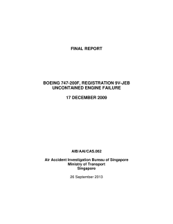 FINAL REPORT BOEING 747-200F, REGISTRATION 9V