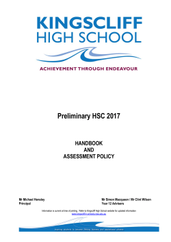 Preliminary HSC 2017 Handbook and