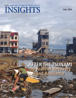 After the tsunAmi - Duke University Sanford School of Public Policy
