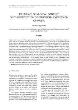 INFLUENCE OF MUSICAL CONTEXT ON THE PERCEPTION OF