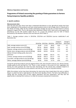Programme of Finland concerning the granting of State guarantees