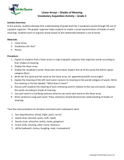 Linear Array – Shades of Meaning