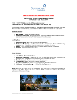 Meal plan option - Outrigger Hotels and Resorts