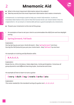 2 Mnemonic Aid - Bureau 5 voor 9