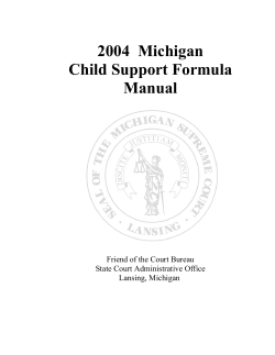 2004 Michigan Child Support Formula Manual