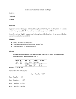 Heat balance in matte smelting 1