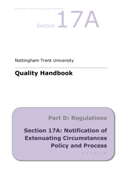 Section 17A: Notification of Extenuating Circumstances
