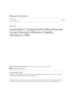 Senator John C. Danforth Earl F. Nelson Memorial Lecture