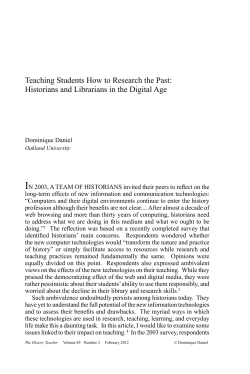 Teaching Students How to Research the Past