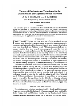 The use of Cholinesterase Techniques for the Demonstration of