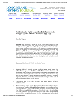 Publicizing the Fight: Long Island`s Influence in the Struggle against