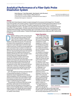 Analytical Performance of a Fiber Optic Probe Dissolution System