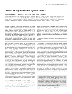 Chronic Jet Lag Produces Cognitive Deficits