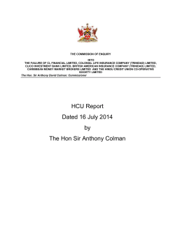 Report of the Commission of Enquiry into CLICO and HCU