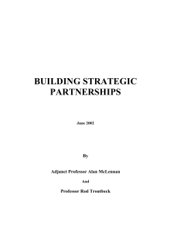 Building strategic partnerships