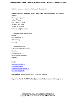 Tethering factors required for cytokinesis in Arabidopsis