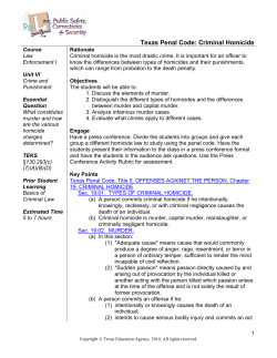 Texas Penal Code: Criminal Homicide