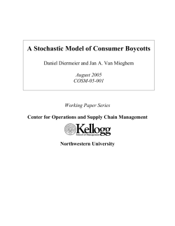 A Stochastic Model of Consumer Boycotts
