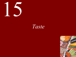 Lecture 15 Gustation
