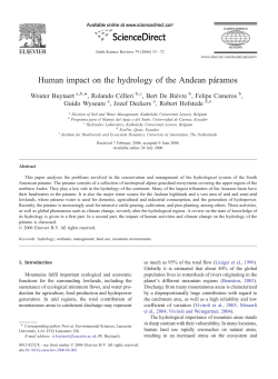 Human impact on the hydrology of the Andean p&aacute;ramos