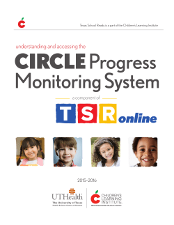 CIRCLE Progress Monitoring User Guide