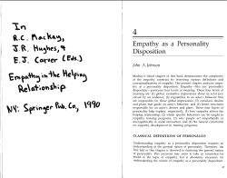 Empathy as a Personality Disposition